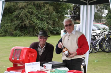 Big John & KP on the Village Hall Tombola Stall